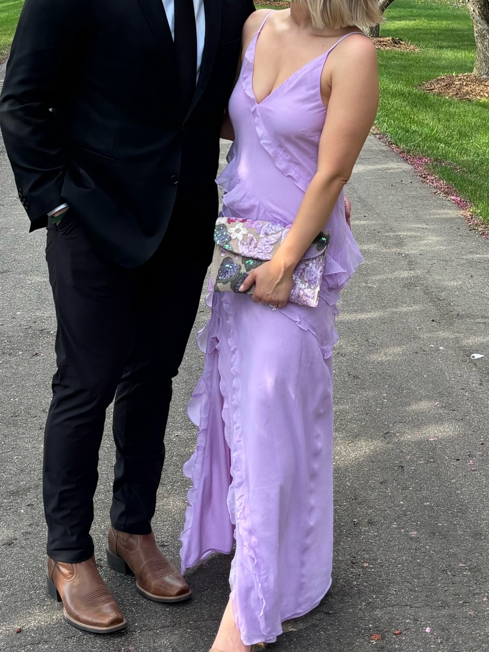 Abercrombie & Fitch Lavender Ruffle Maxi Dress